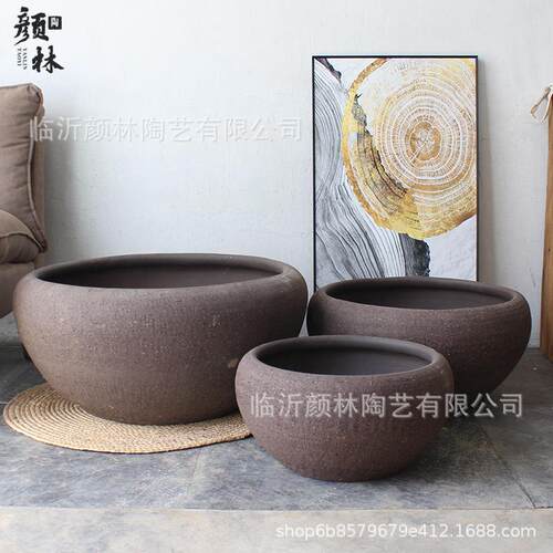 水养盆椭圆盆收口花盆睡莲鱼盆浅盆缸花钵大口盆矮花碗盆拼盘大盆