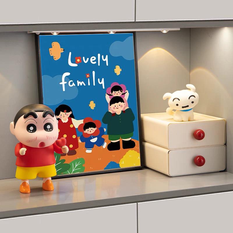 家多巴胺卡通客厅玄关装饰LQY可爱一沙三口卧画室发背景墙挂画壁