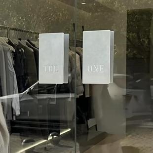 方型LOGO字母玻璃门拉手木门把手长方形无框推拉门扶手把定制刻字