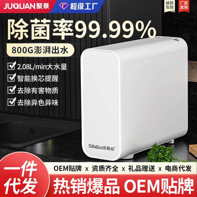 RO反渗透净水器家用直饮800G厨下双出水净水机智能净化过滤纯水机