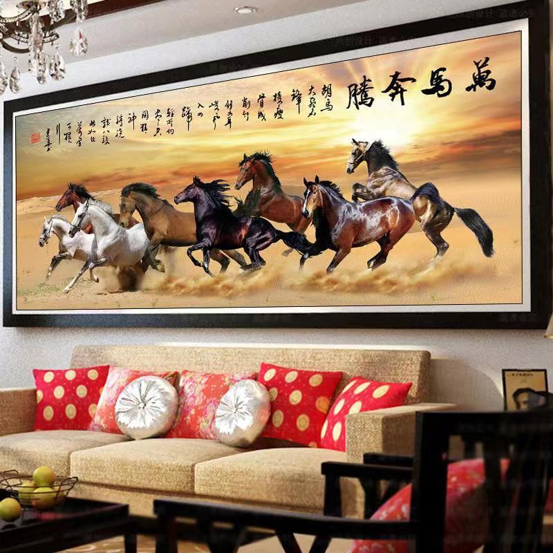 5d十字绣钻石画小幅满砖石绣新款现代马到成功书房办公室骏马点
