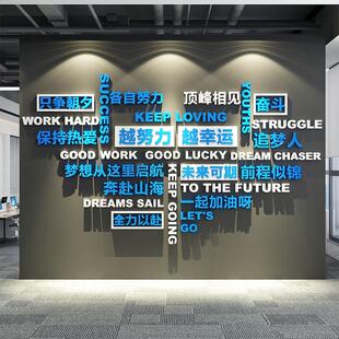 办公司室进门形象墙面装饰企业文化部氛围布置励志标语贴设计效果