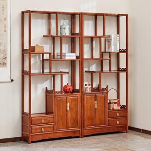 红木家具刺猬紫檀博古架多宝阁花梨木新中式古董架全实木玄关隔断