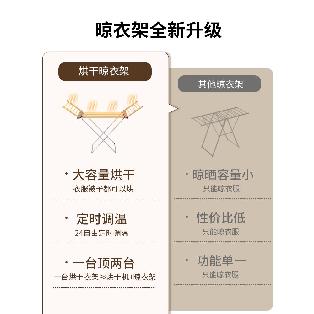 ▽烘干衣架电热烘衣架落地干衣机折叠架子阳台多功能家用加热晾衣