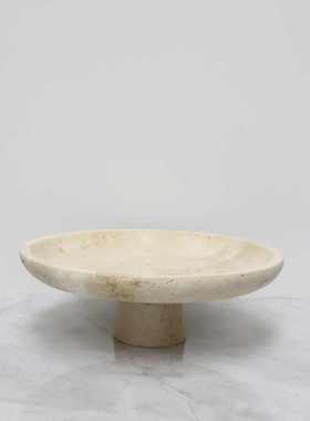 感售楼部果盘高级客厅收纳样板房简约餐厅奢洞轻石黄摆件高脚托盘