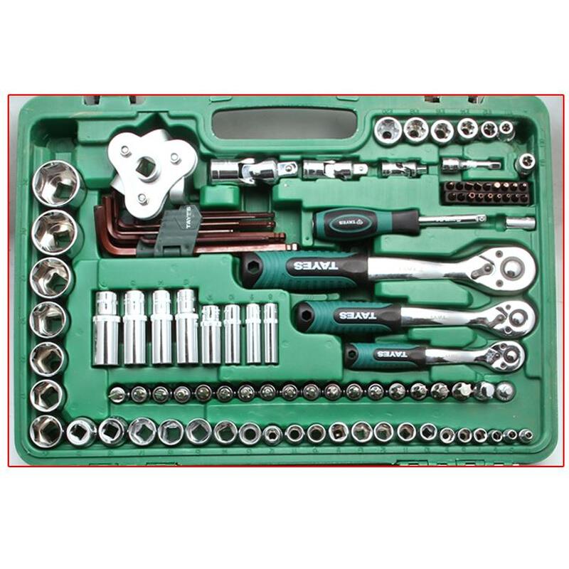 台益斯件套装工具汽修扳手组合套筒大全棘轮扳手组套旋具*