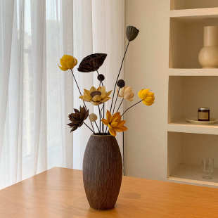 莲蓬干花花束客厅摆设高级感真花风干天然高端侘寂风荷花装饰摆件