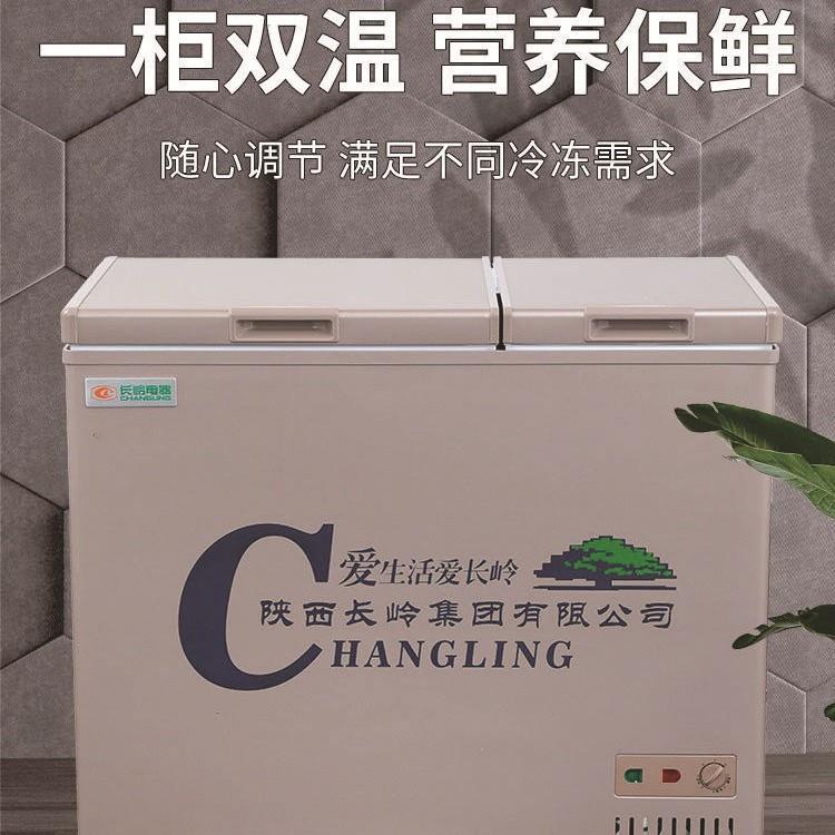 卧式冰柜控温双温双室速冻冷柜双温区大容量效速冷冷藏柜保鲜柜