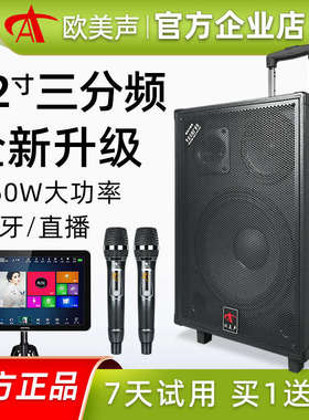 欧美声138B/263户外K歌专用三分频音箱广场舞大功率拉杆移动音响