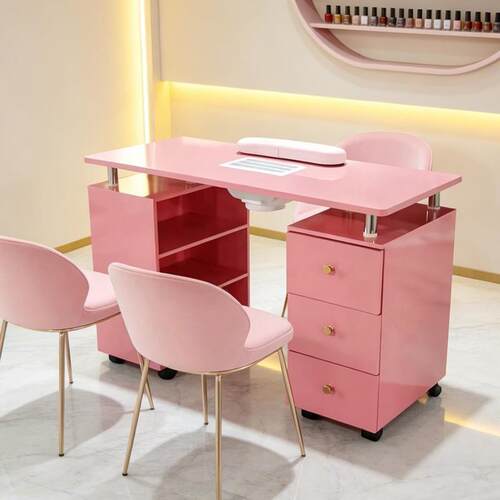 Nail salon美甲桌新款带抽屉单人日式化妆台烤漆经济型美甲桌子