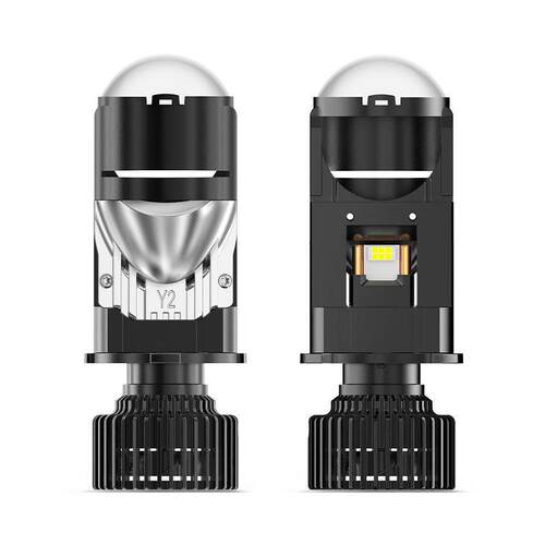 Y2D汽车led大灯自带透镜双铜管远近一体大功率H4双光透镜车灯改装