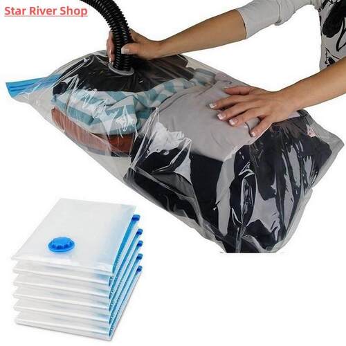 Convenient Vacuum Bag Storage Home Organizer Transparent Clo