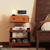 果设移动头小推柜车客厅沙发边几木果设质物茶几创意收纳多床功能