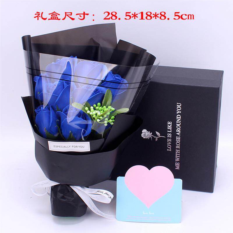 玫教师节康乃馨9朵香皂束礼盒瑰花花520人无品牌/情节礼物仿真花