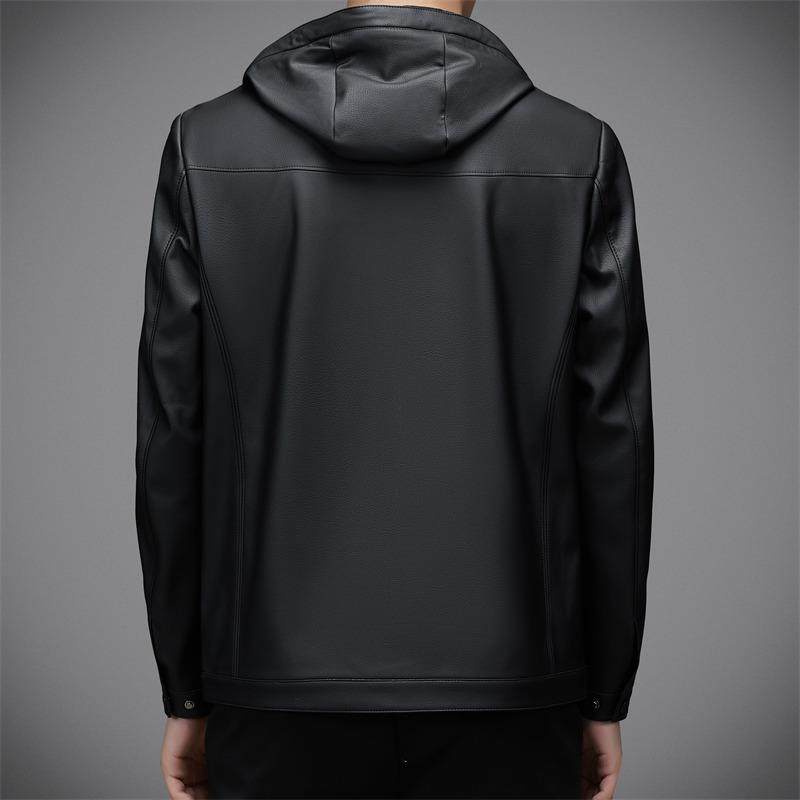 装帽夹子SK63-PP皮衣新款时尚皮克真潮流男高端拉链皮加厚加绒外