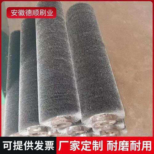 厂家定 做钢丝辊刷铜丝不锈钢丝滚刷 除锈打磨抛光拉丝钢丝毛刷辊