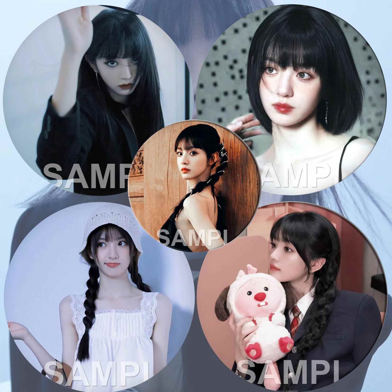 田曦薇周边明星爱豆应援吧唧同款徽章镭射细闪膜谷子书包挂件饰品