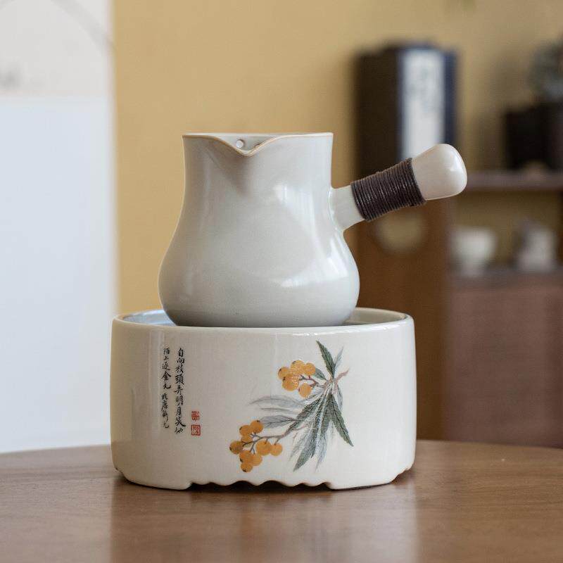 围炉罐罐煮茶器侧把茶壶粗陶瓷户外小茶炉子烧家用炭火室内电陶炉