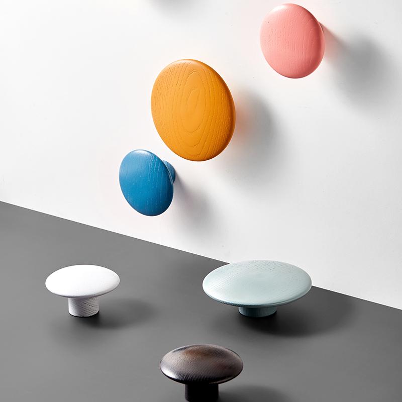 北欧实木挂钩创意壁挂衣帽钩玄关装饰墙壁设计师儿童房拉手柜琴萱