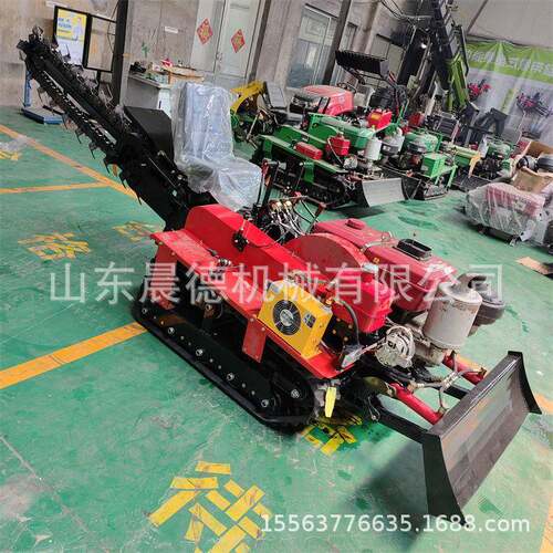 果园大棚排水挖沟机 乘坐式1.5米深开槽链条式下水管挖槽机