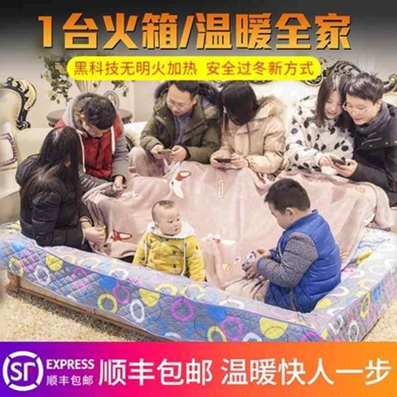 湖南怀化电火箱取暖器家用暖脚器烤火箱客厅单人实木底板电火箱桶