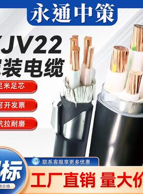 永通中策电缆线 线国标铜芯yjv22 3 4 5芯10 16 25 35平地埋三相