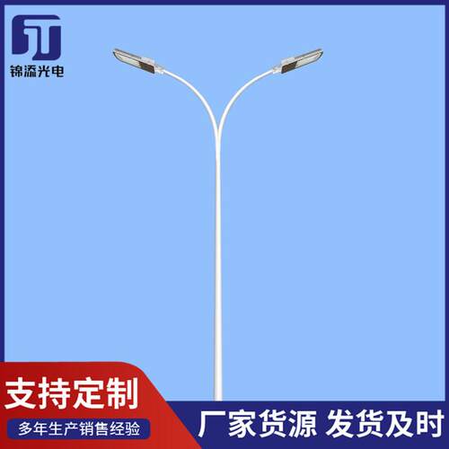 路灯杆挑臂市电路灯杆5米6米8米乡村led太阳能灯杆户外照明灯杆