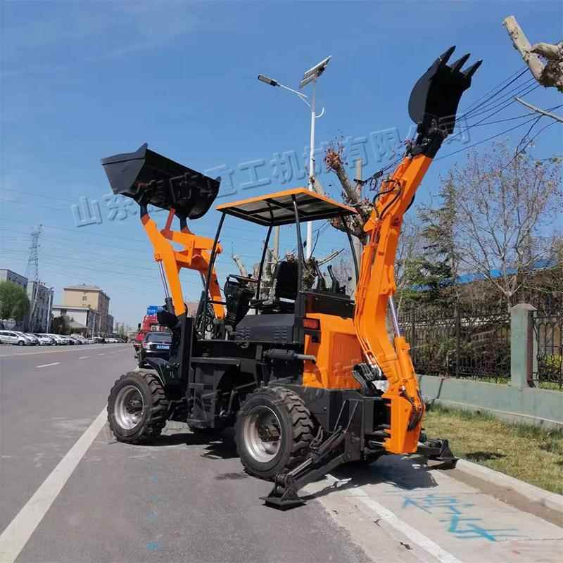 建筑工程液压挖掘装载机 园林果园用轮式挖掘机 前铲后挖两头忙