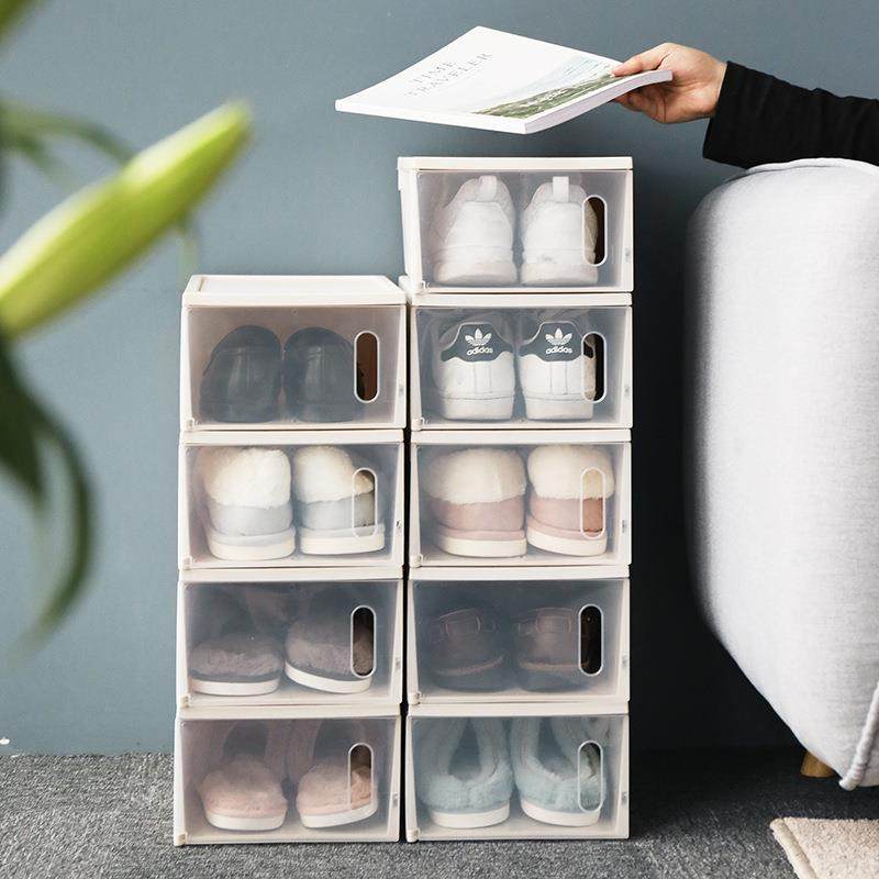 可叠加鞋盒加厚大号组合抽屉式塑料鞋子收纳盒防尘整理简易家用
