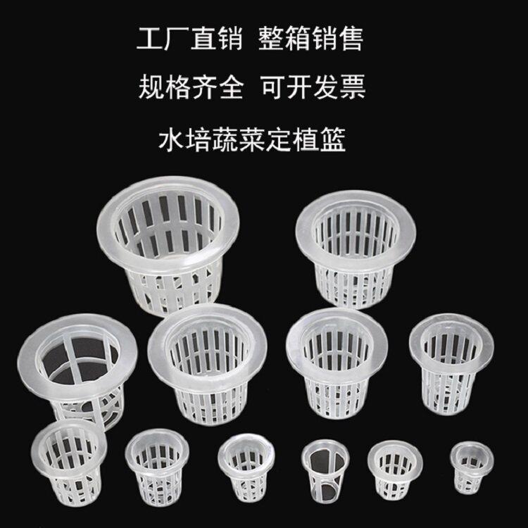 园艺用品水培蔬菜定植篮阳台无土栽培圆形加深塑料固根器整箱销售