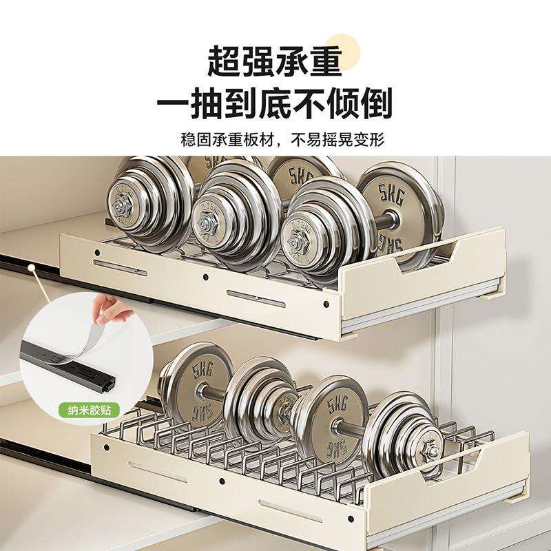 抽拉式不锈钢碗碟收纳架 抽屉式橱柜内拉篮沥水架厨房碗盘置物架