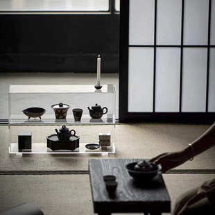 宜室茶话亚克力置物架家用透明茶具收纳架茶杯茶壶展示架茶道配件