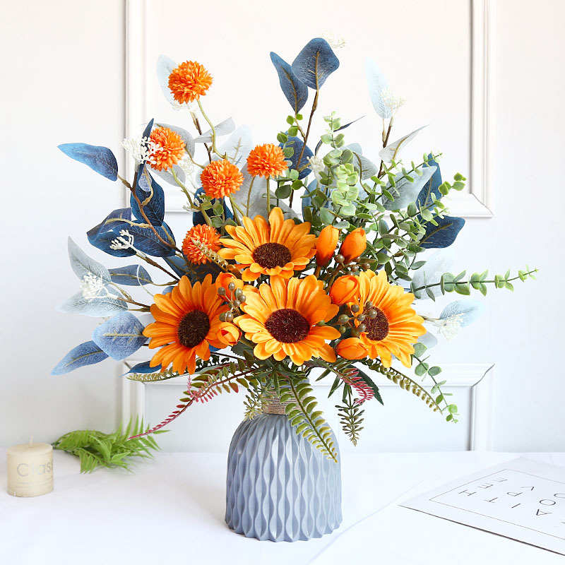 假花客厅装饰北欧地中海塑料仿真花艺摆件室内摆设束盆栽茶几礼品
