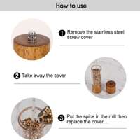 Acrylic Salt and Pepper Grinder Set Wooden Manual Mills thumbnail 5
