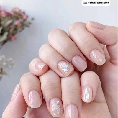24Pcs Transparent White French Tips Press On Nails False Nai