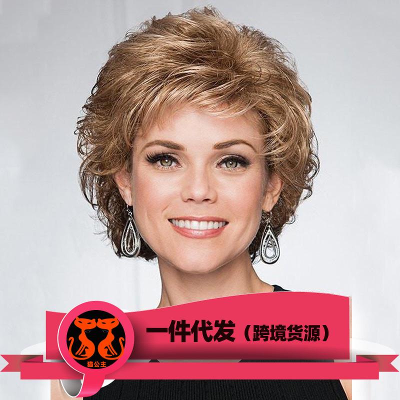 新款直销外贸时尚女士蓬松短款假发头套 欧美 时尚流行短发卷发