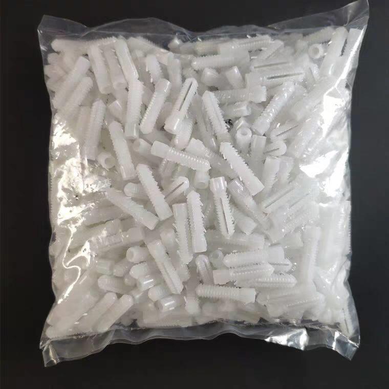 塑料蓬胀管白色带刺6mm6厘涨塞胀塞M6墙塞胶塞彭胀管胶栓胶粒