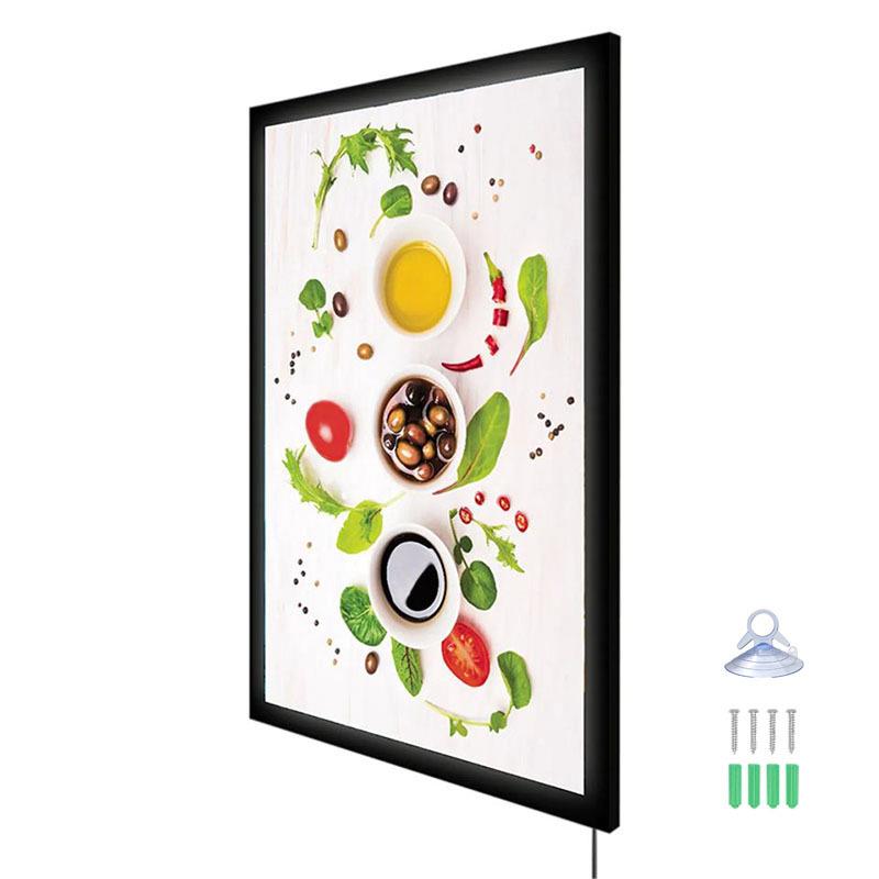 商场电梯餐饮招牌广告灯箱 铝合金led磁吸灯箱16*24‘’ 24*36''