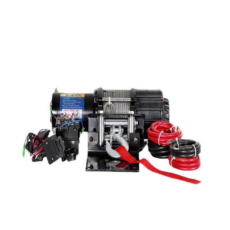 钢丝绳12V24V直流电动绞盘 4000磅配高强度钢丝绳 汽车自救