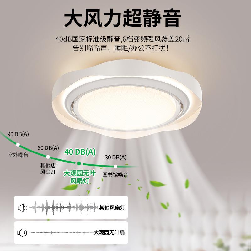 无叶电风扇64灯室简约静音家用扇一体主卧房间新款圆形护眼卧灯57