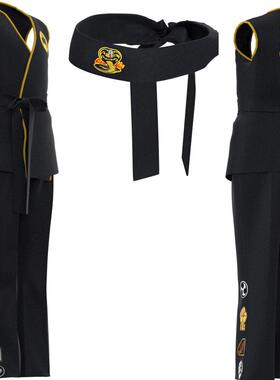 Karate Kids KOF Cobra Kai Cosplay Costume Kid Aldult Black