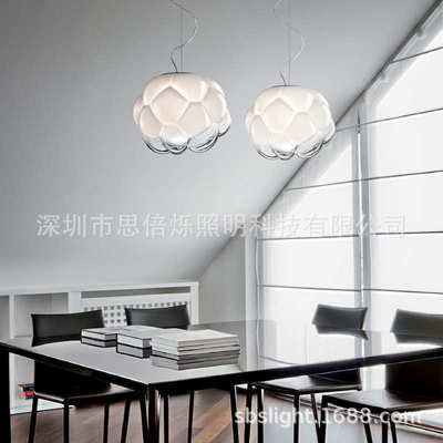 艺术床头后现代儿童吊灯公主单头北欧餐厅玻璃花吊灯房云朵简约
