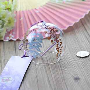 创意礼品日式玻璃夏日和风挂饰车饰门饰紫藤花阳台玄关树下的风铃