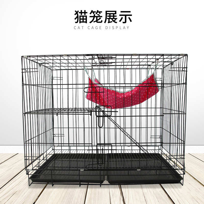 猫笼子双层别墅折叠加粗加密猫咪笼二层三层宠物带爬梯厕所猫别墅