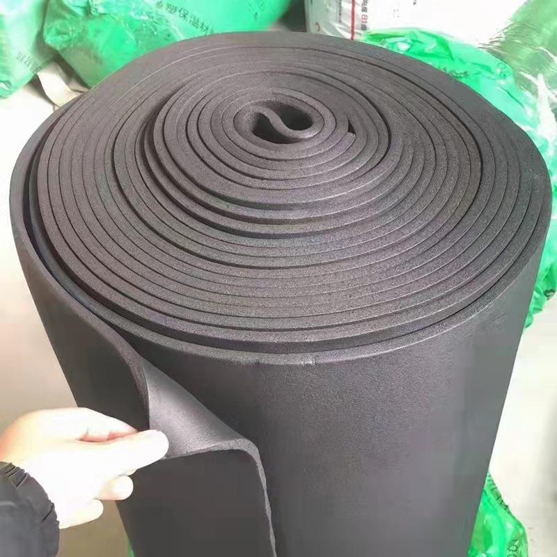 黑色橡塑保温管阻燃隔热隔音棉自粘橡塑管工程管发泡海绵管耐高温