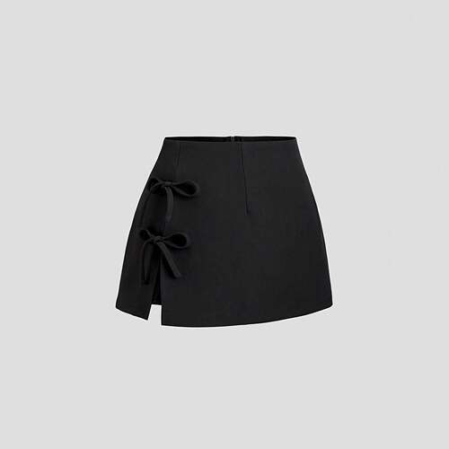 Women's New Design Bow Tie Belt Fashion Sexy Slit A-Line