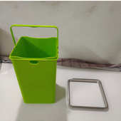 摇摆盖 提手垃圾筒隐藏式 厨房垃圾桶台面嵌入式 不锈钢摇摆盖内嵌式