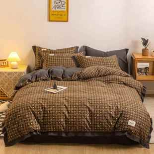 高档全棉简约床上四.件套220x北240纯棉2x2.3套2.2x24米被1.8m床