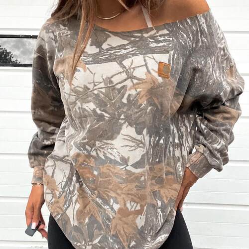 Printed women's hoodie top 印花女式卫衣上衣