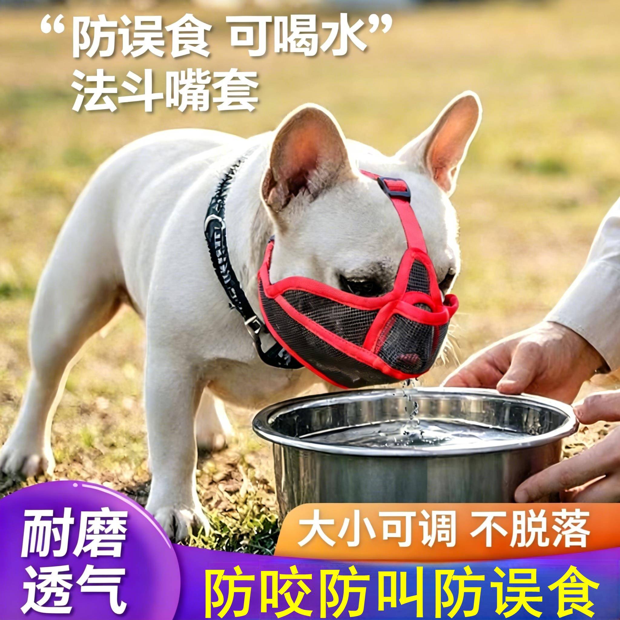 狗嘴套防咬防叫防误食口罩宠物中小型狗嘴罩户外专用可调节止吠器